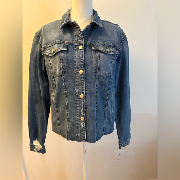 Joe's Jeans Whitney Distressed Cutoff Raw Hem Jean Jacket NWT size Large - Picture 12 of 16